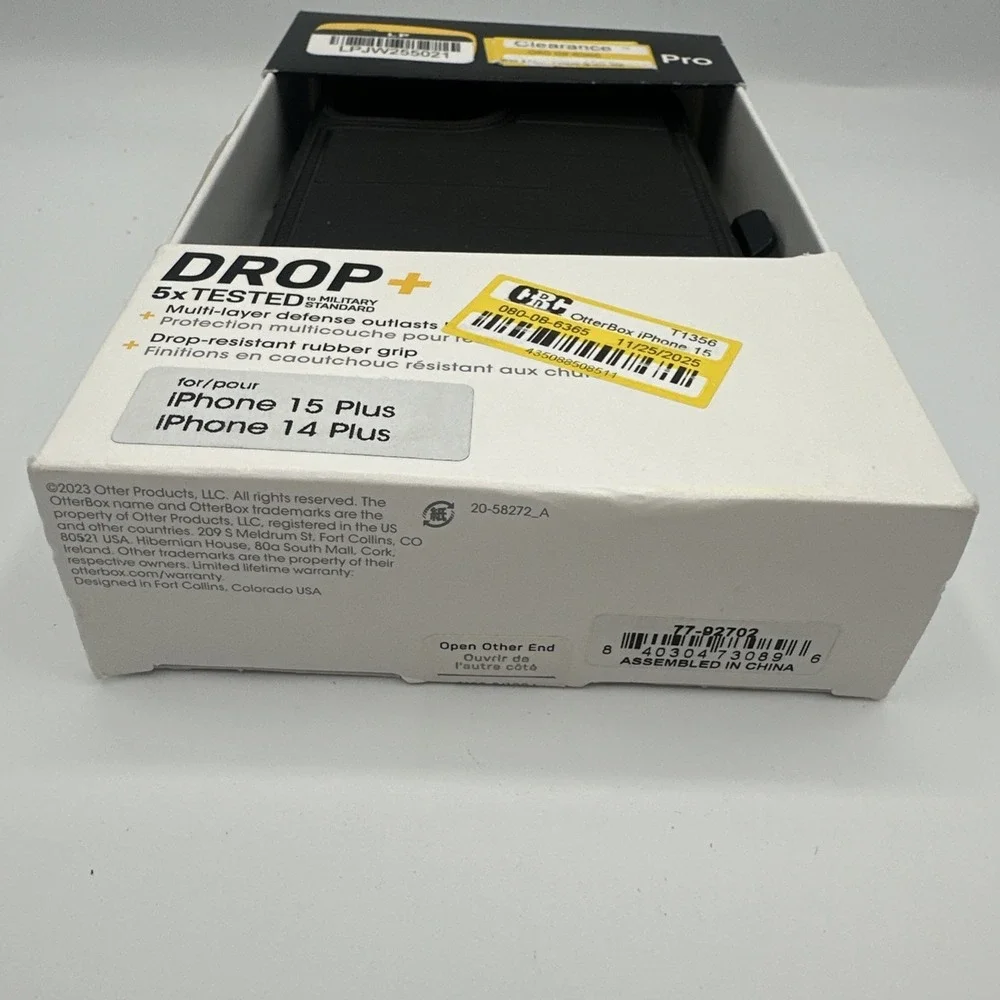 OtterBox Apple iPhone 15 Plus/iPhone 14 Plus Defender Pro Series Case - Black
